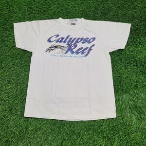 Vintage 90s Calypso-Reef Orca Shirt Womens Medium 19x24 White